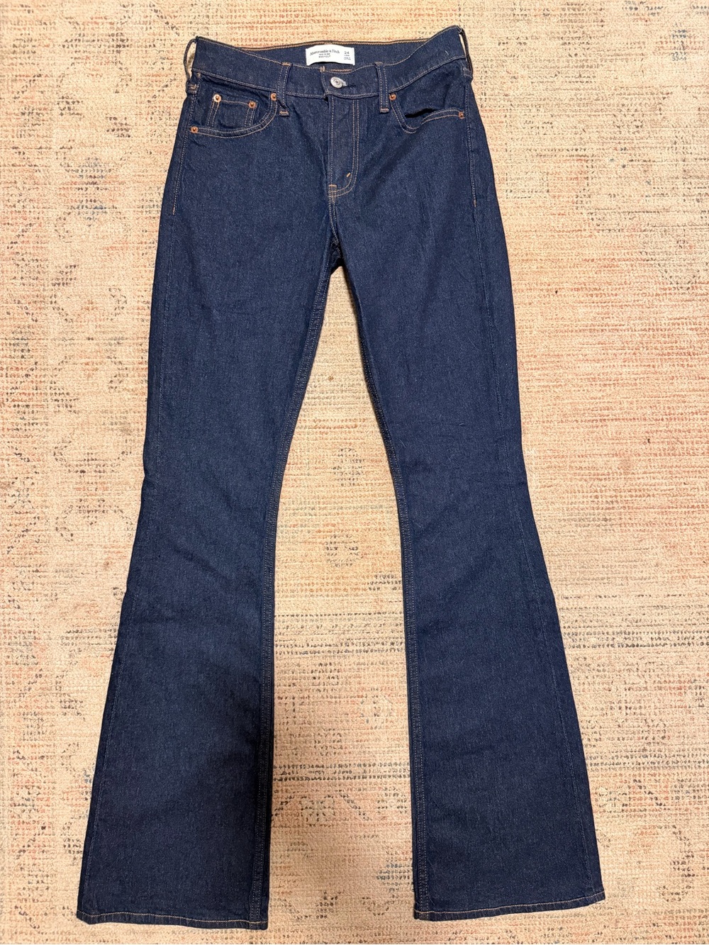 Abercrombie & Fitch Dark Indigo Flare Jeans 24 LONG
